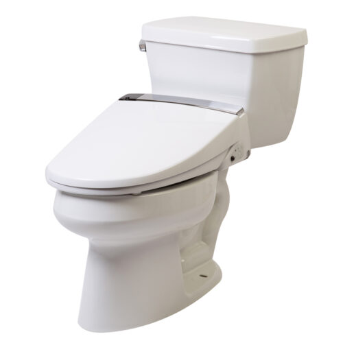 Clear Water Bidets, Novita BH90 mounted on toilet angle right